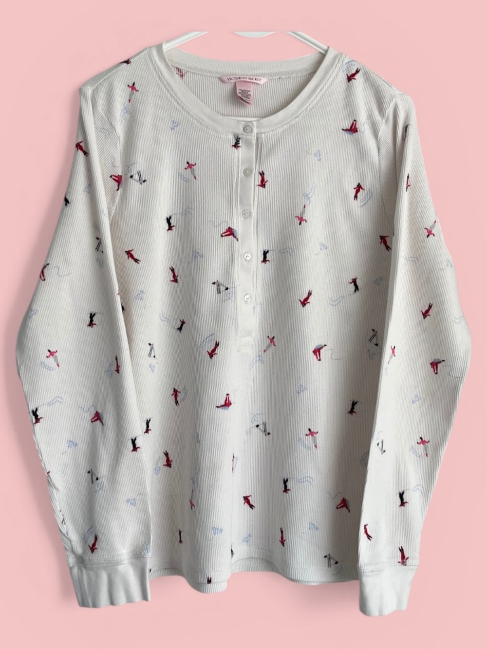Victoria's Secret Cream Waffle Weave Pajama Top Size L